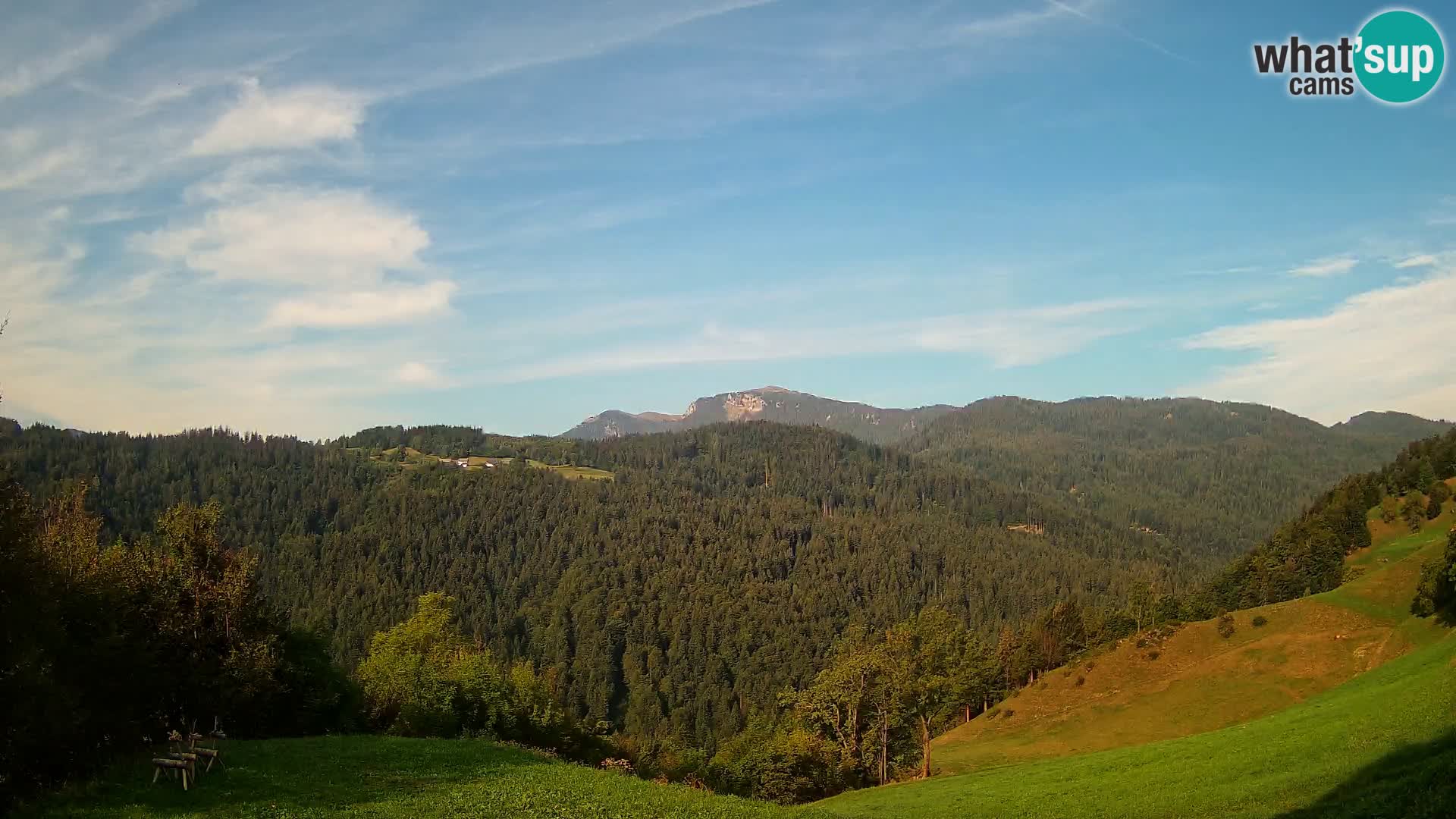 Spletna kamera Brunarica Dražgoše – Pogled v živo na Ratitovec (1666 m)