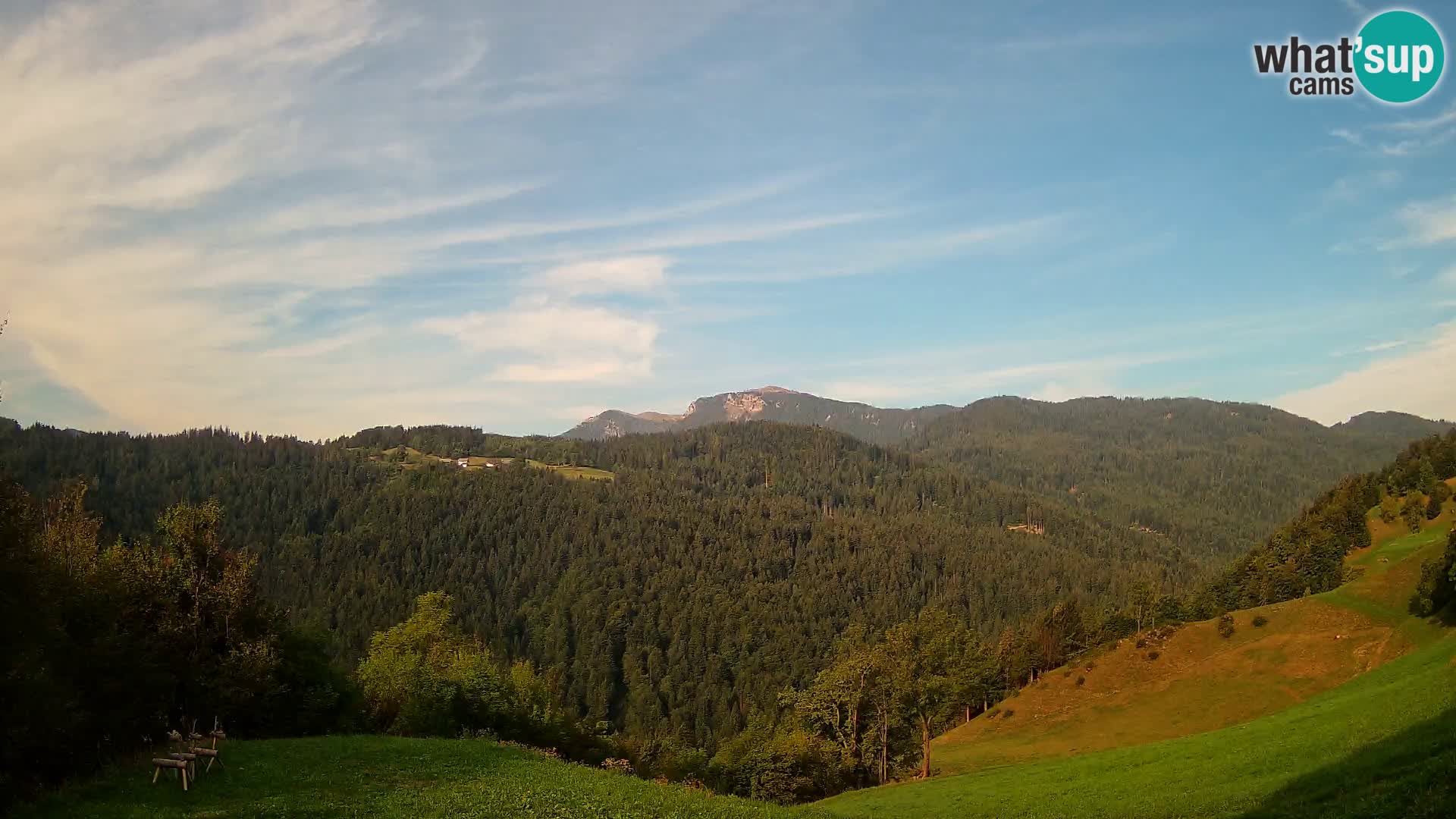 Spletna kamera Brunarica Dražgoše – Pogled v živo na Ratitovec (1666 m)