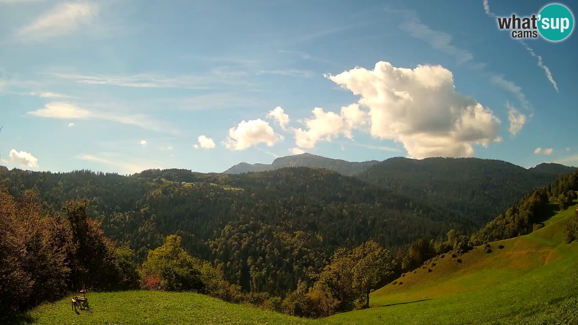 Spletna kamera Brunarica Dražgoše – Pogled v živo na Ratitovec (1666 m)