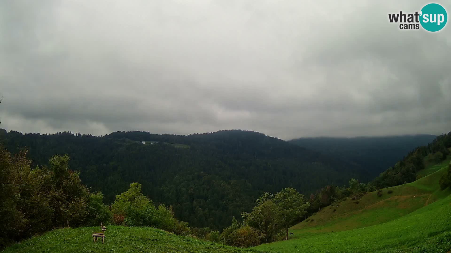 Spletna kamera Brunarica Dražgoše – Pogled v živo na Ratitovec (1666 m)