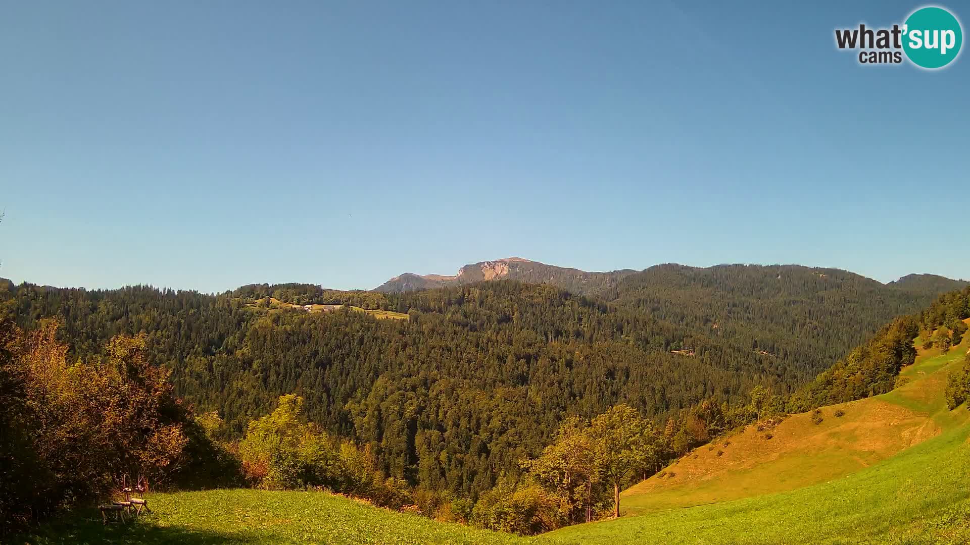 Web kamera Brunarica Dražgoše – Pogled uživo na Ratitovec (1666 m)