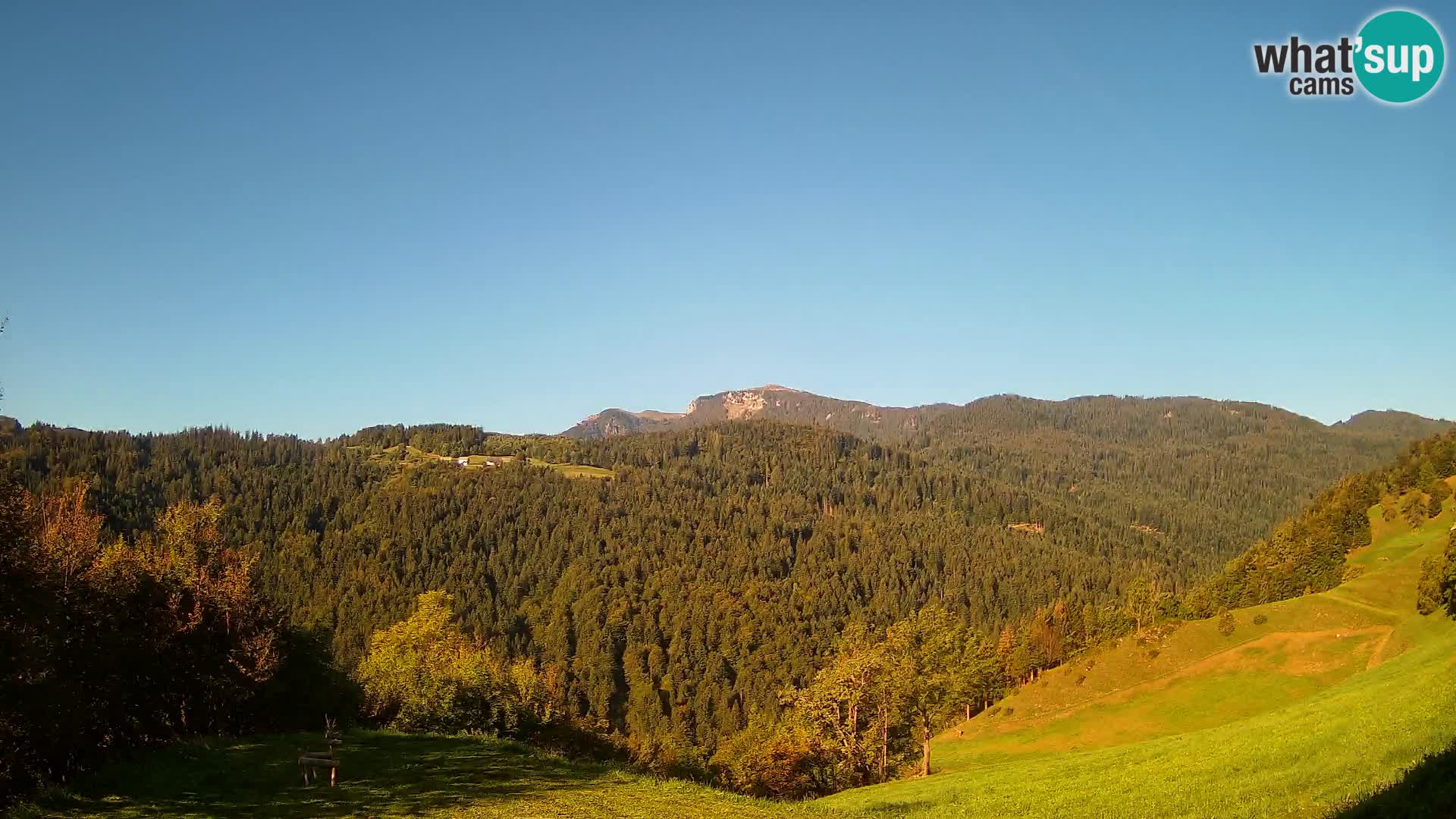 Webcam Brunarica Dražgoše – Live View of Ratitovec (1666 m)