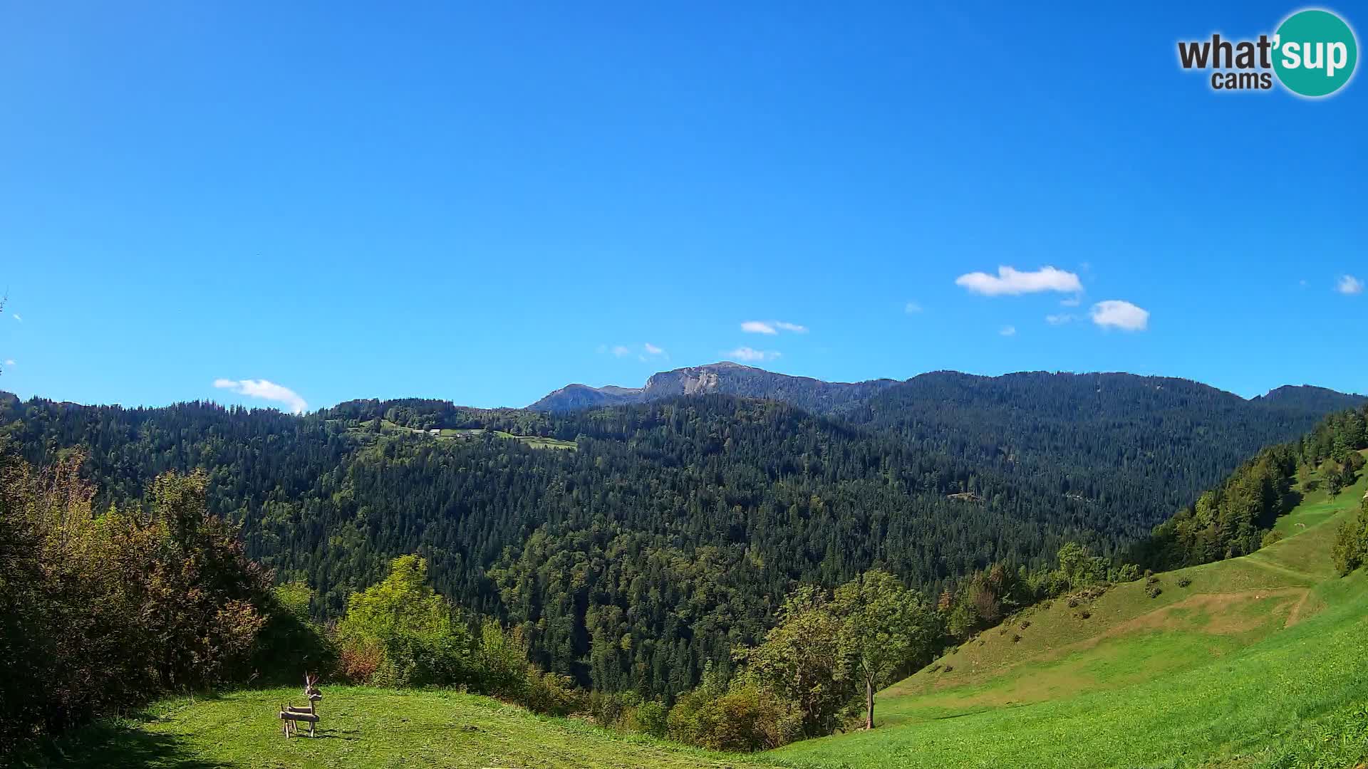 Webcam Brunarica Dražgoše – Liveblick auf Ratitovec (1666 m)