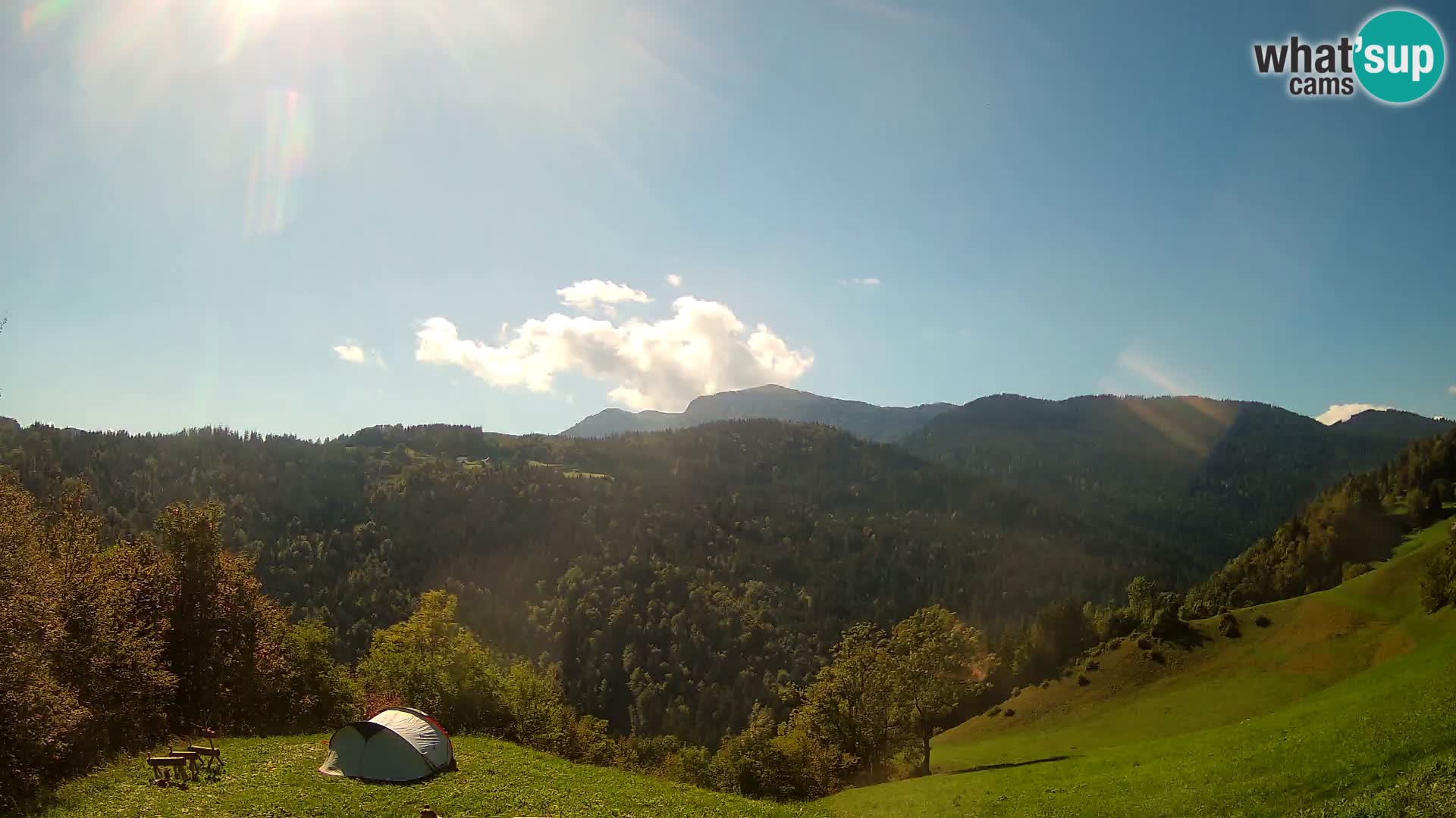 Webcam Brunarica Dražgoše – Liveblick auf Ratitovec (1666 m)