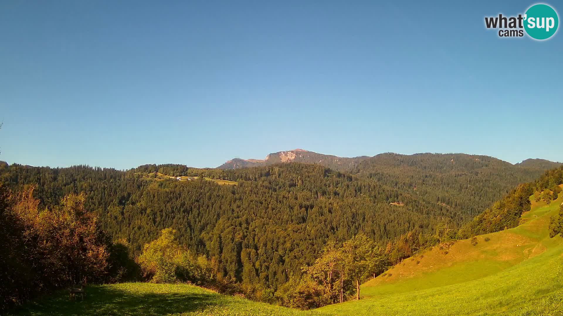 Webcam Brunarica Dražgoše – Vista live sul Ratitovec (1666 m)