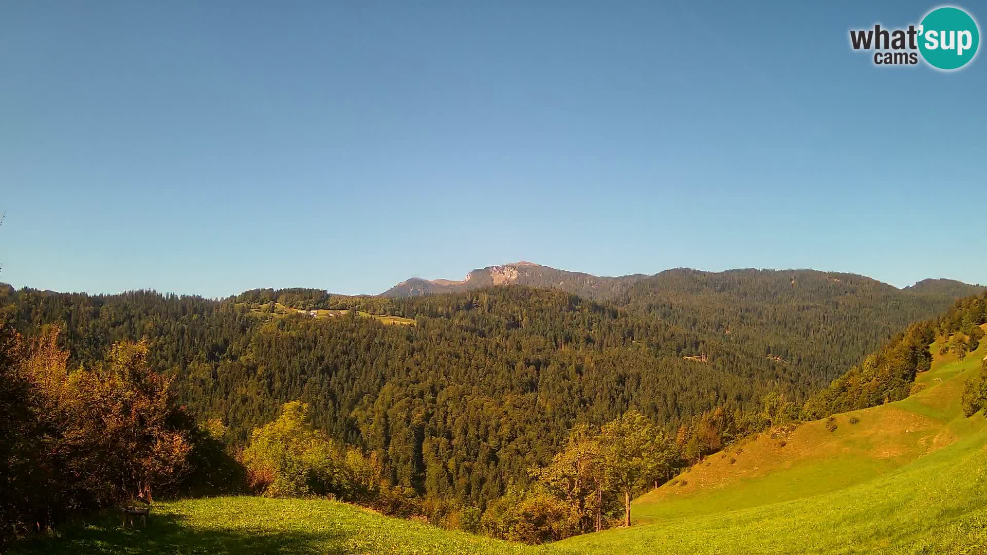 Webcam Brunarica Dražgoše – Vista live sul Ratitovec (1666 m)