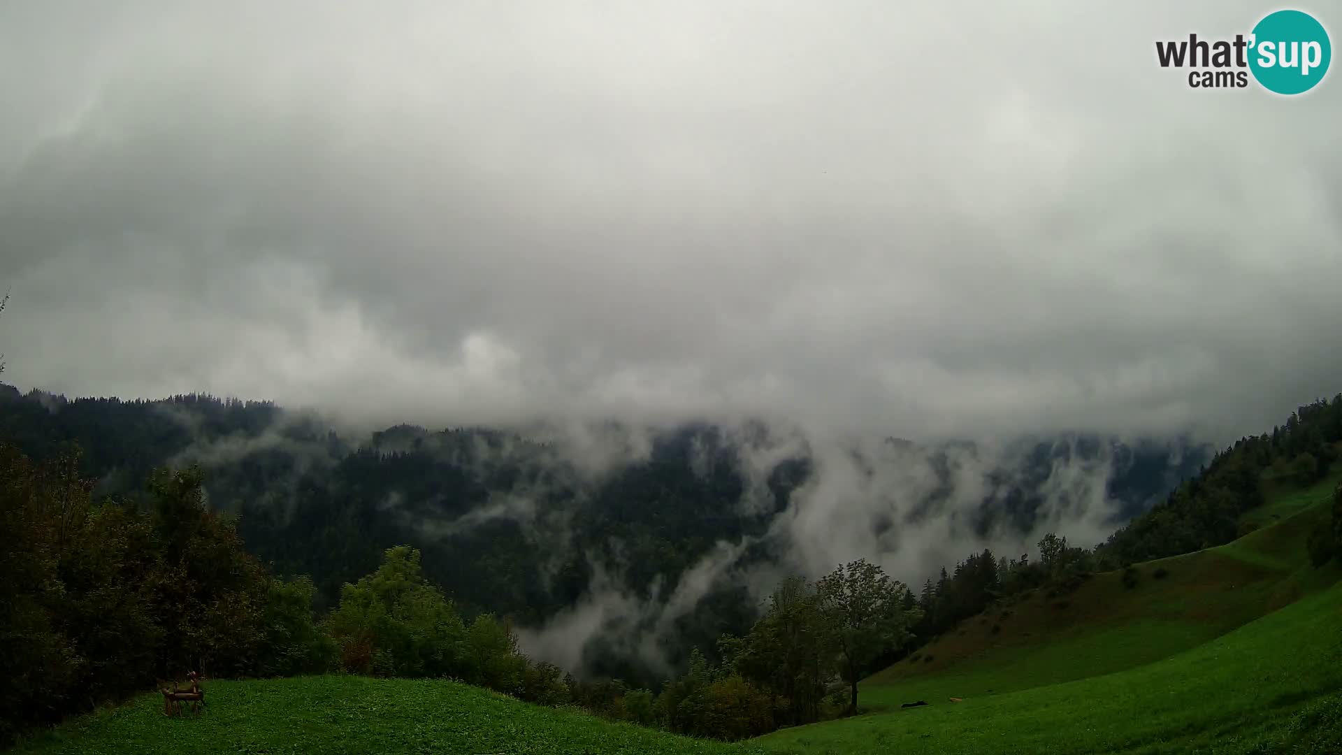 Webcam Brunarica Dražgoše – Liveblick auf Ratitovec (1666 m)