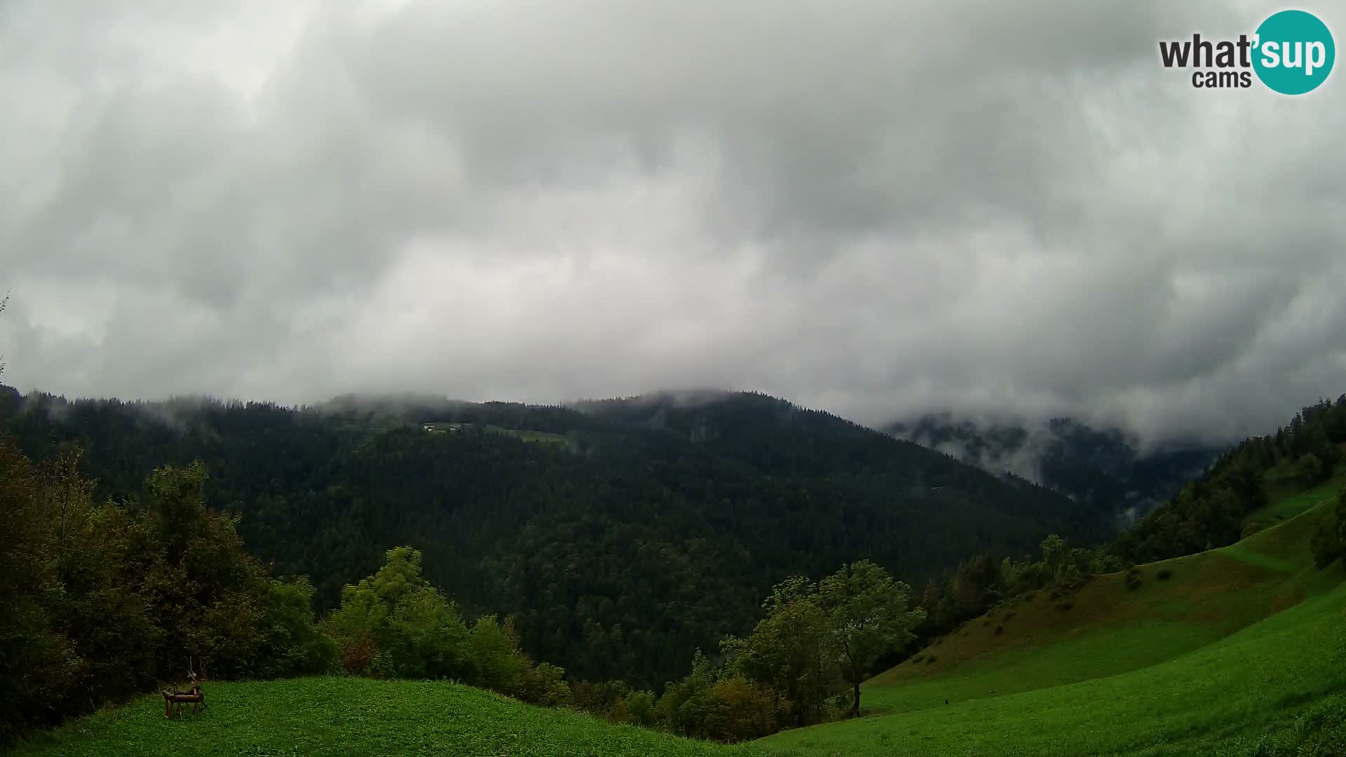 Webcam Brunarica Dražgoše – Liveblick auf Ratitovec (1666 m)
