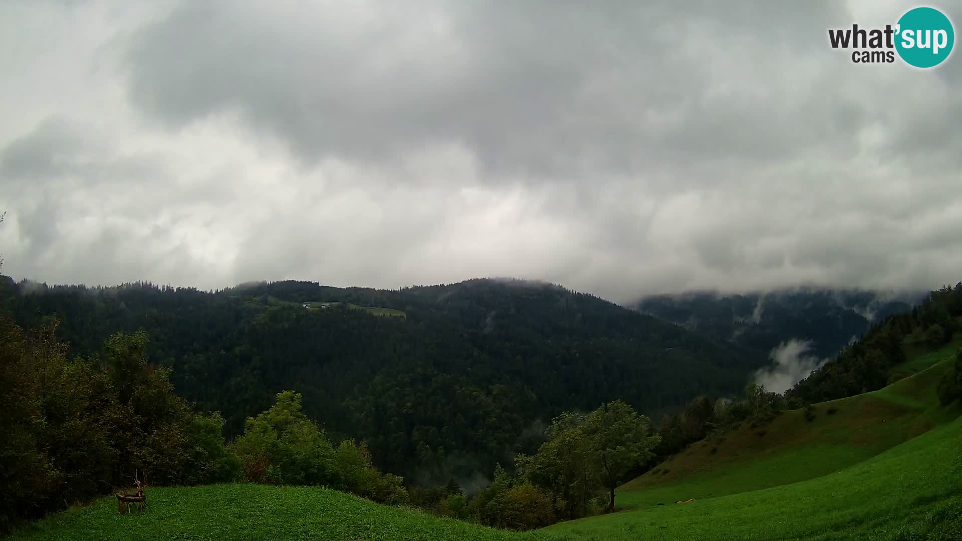 Webcam Brunarica Dražgoše – Liveblick auf Ratitovec (1666 m)