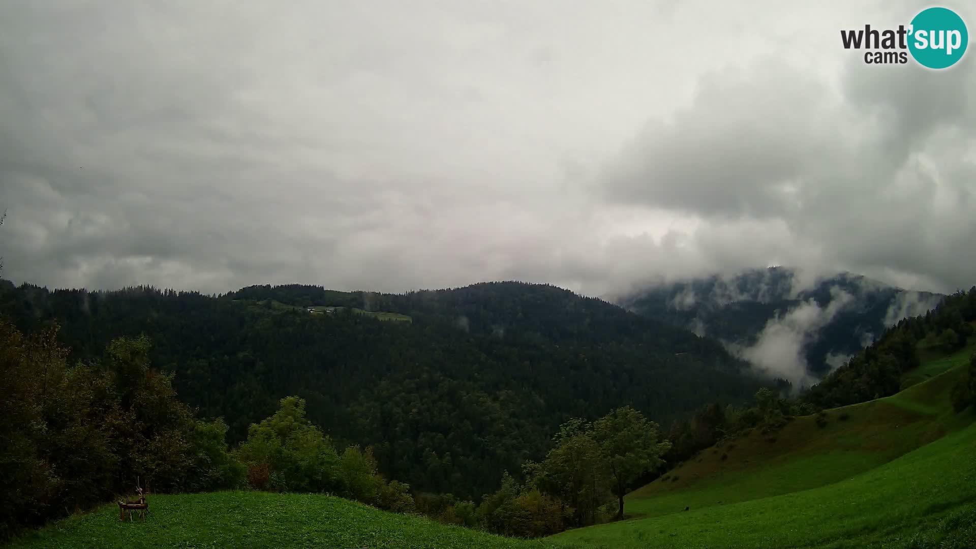 Webcam Brunarica Dražgoše – Vista live sul Ratitovec (1666 m)