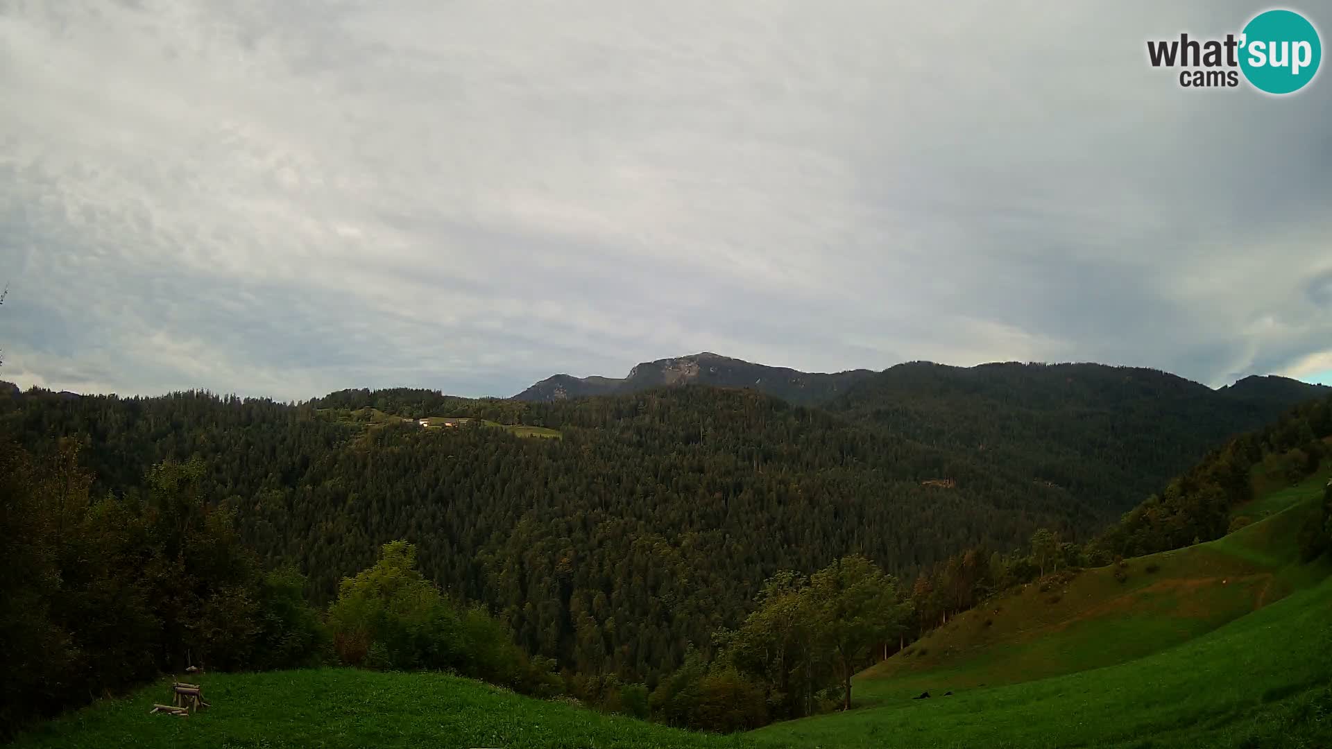Webcam Brunarica Dražgoše – Vista live sul Ratitovec (1666 m)