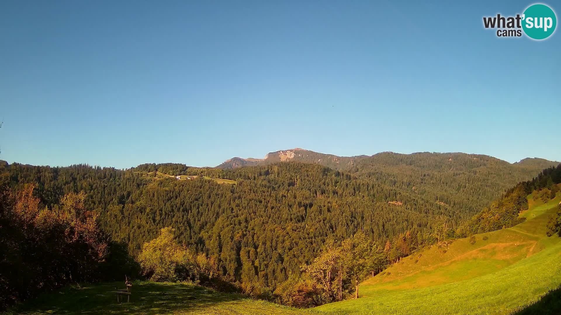 Webcam Brunarica Dražgoše – Live View of Ratitovec (1666 m)