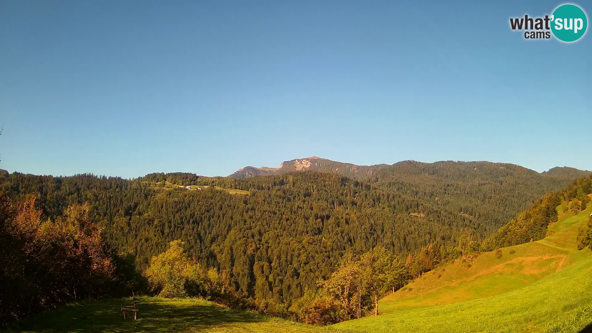 Webcam Brunarica Dražgoše – Live View of Ratitovec (1666 m)